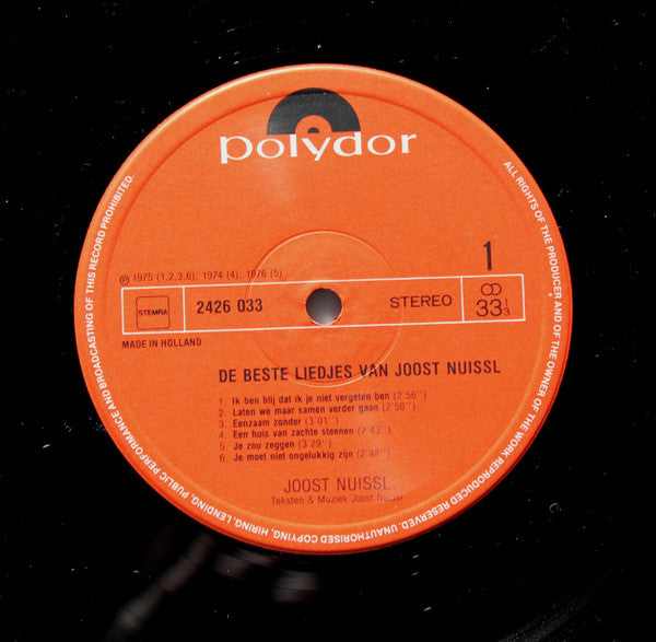 Joost Nuissl : De Beste Liedjes Van Joost Nuissl (LP, Comp)