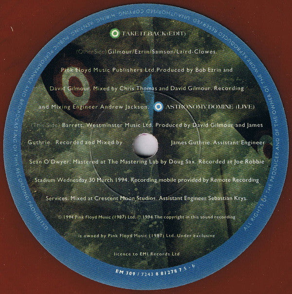 Pink Floyd : Take It Back (7", Single, Ltd, Mar)
