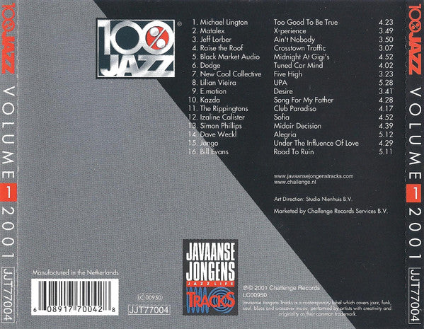 Various : 100% Jazz - Volume 1 - 2001 (CD, Comp)