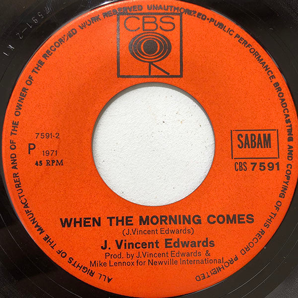 J. Vincent Edwards : (Sha La La La La) Shangri-La / When The Morning Comes (7", Single)