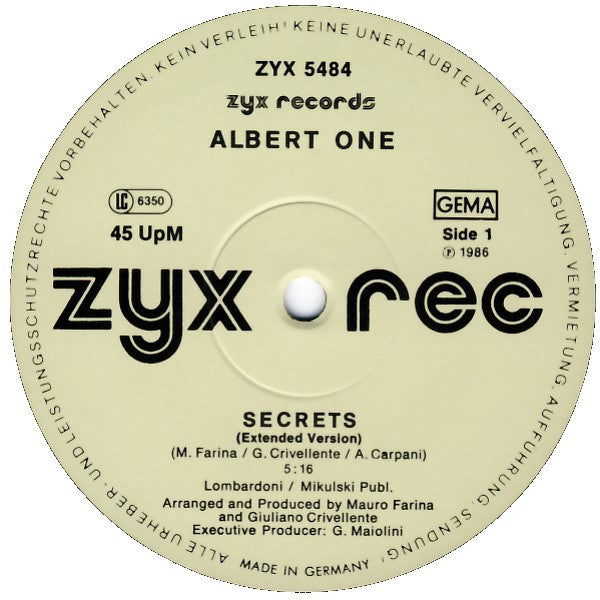 Albert One : Secrets (12", Maxi)