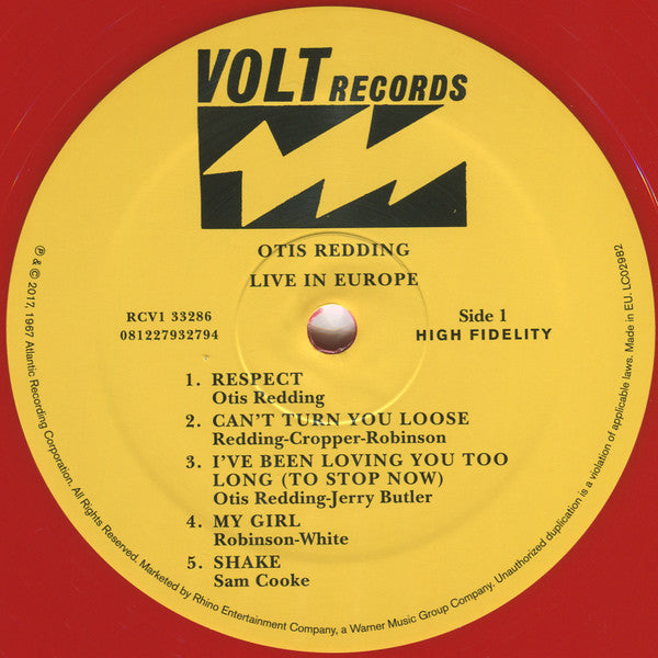 Otis Redding : Otis Redding Live In Europe (LP, Album, RSD, Mono, Ltd, RE, Red)