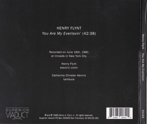 Henry Flynt : You Are My Everlovin' (CD, Album, RE)
