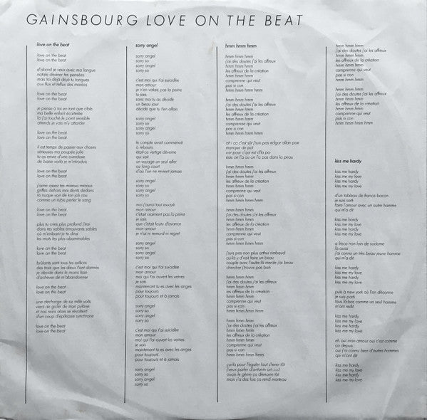 Serge Gainsbourg : Love On The Beat (LP, Album, RE, RP)