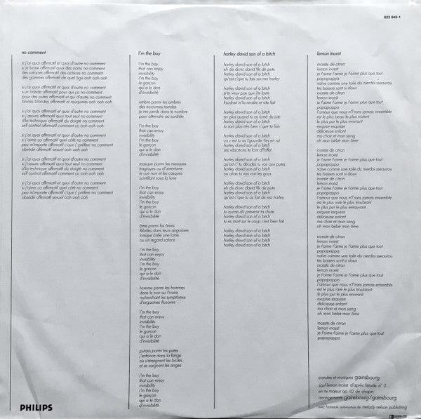 Serge Gainsbourg : Love On The Beat (LP, Album, RE, RP)