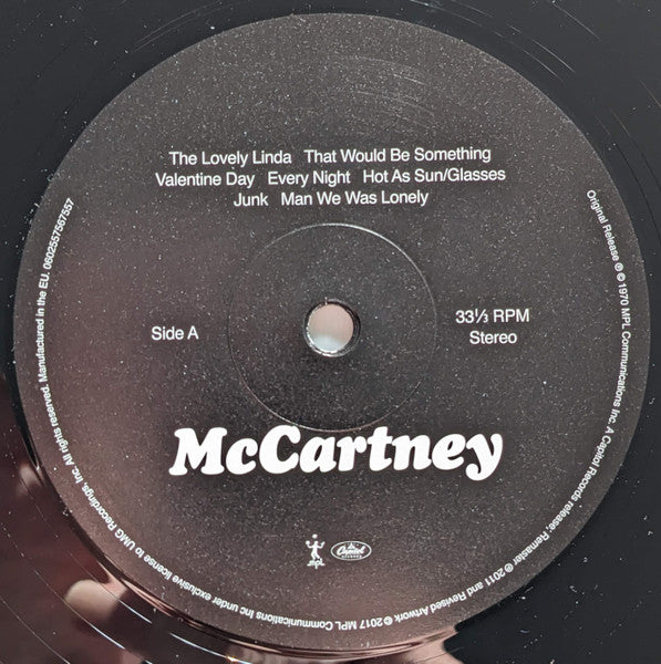 Paul McCartney : McCartney (LP, Album, RE, RM, 180)
