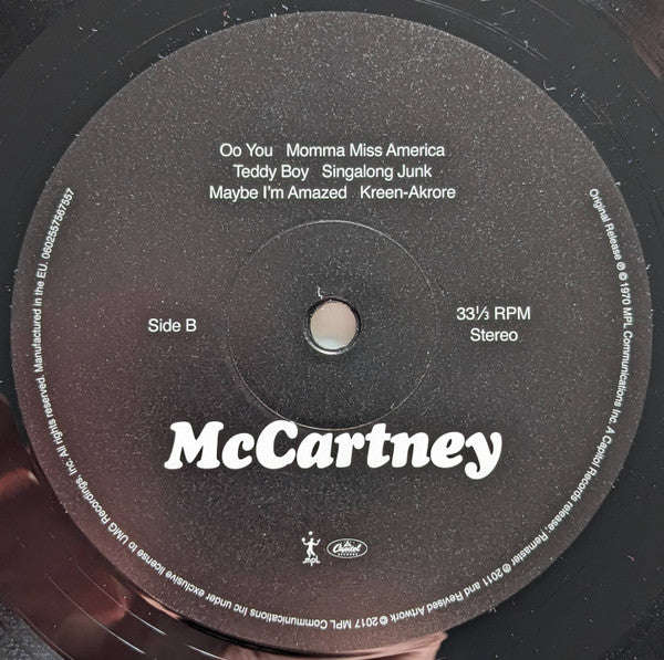 Paul McCartney : McCartney (LP, Album, RE, RM, 180)
