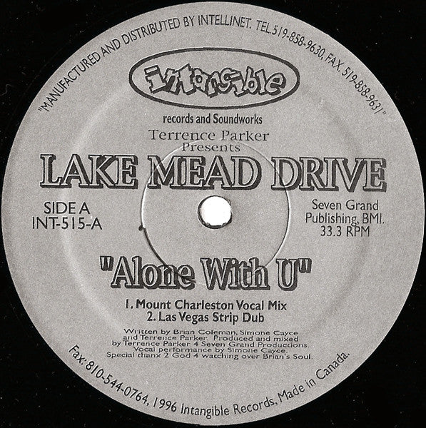 Terrence Parker Presents Lake Mead Drive : Alone With U (12")
