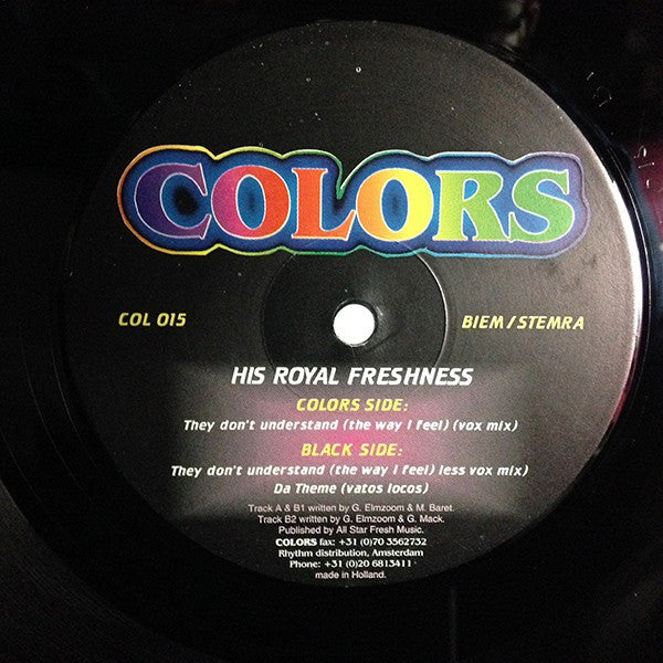 His Royal Freshness : They Don't Understand (The Way I Feel) (12")