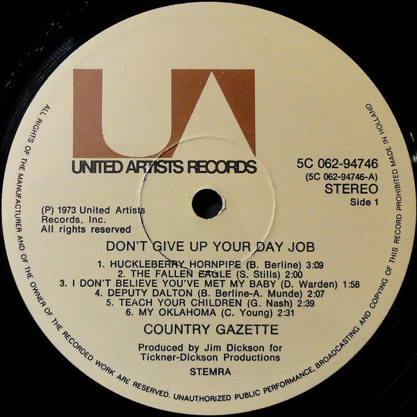 Country Gazette : Don't Give Up Your Day Job (LP, Album)