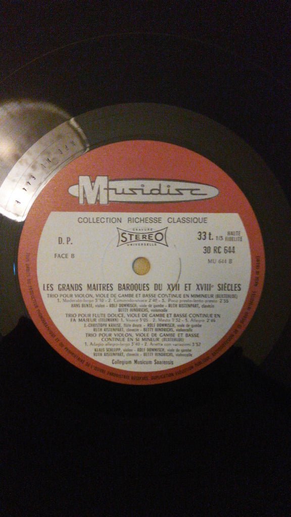 Collegium Musicum Saarensis : Les Grands Maitres Baroques Des 17e Et 18e Siecles (LP, Comp)