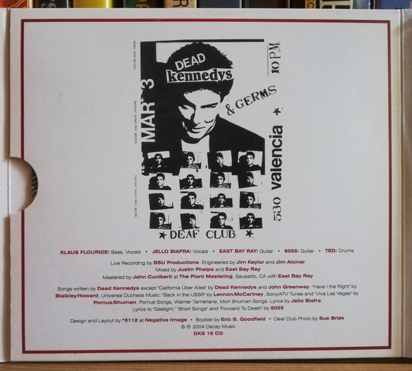 Dead Kennedys : Live At The Deaf Club (CD, Album, Dig)