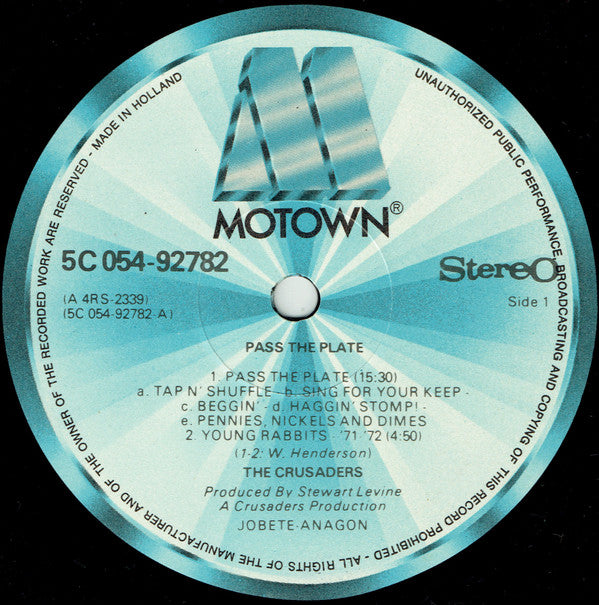 The Crusaders : Pass The Plate (LP, Album, RE)