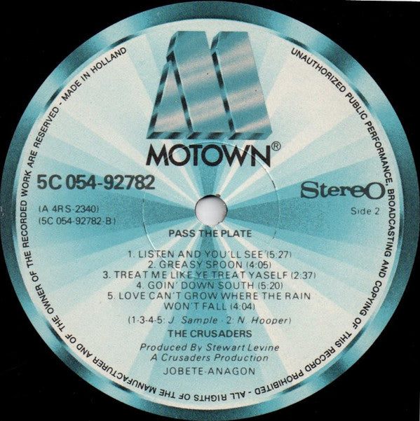 The Crusaders : Pass The Plate (LP, Album, RE)