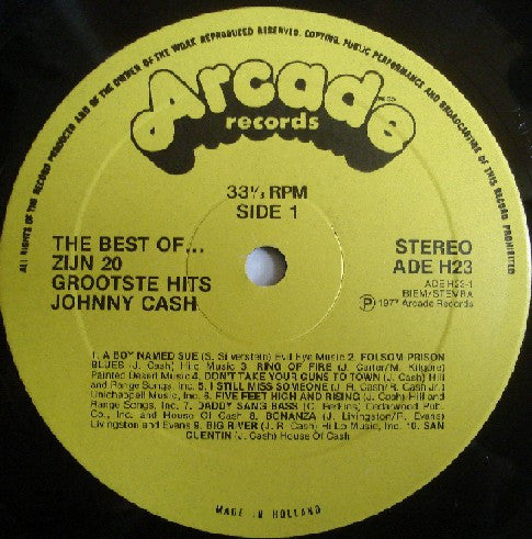 Johnny Cash : The Best Of Johnny Cash - Zijn 20 Grootste Hits (LP, Comp)