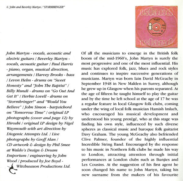 John & Beverley Martyn : Stormbringer! (CD, Album, RE, RM)
