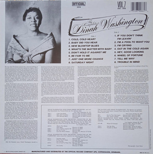 Dinah Washington : The Complete Dinah Washington Vol. 7 1951-1952 (LP, Comp)