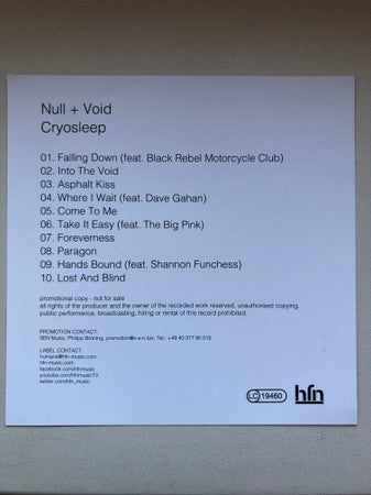 Null + Void : Cryosleep (CDr, Album, Promo)