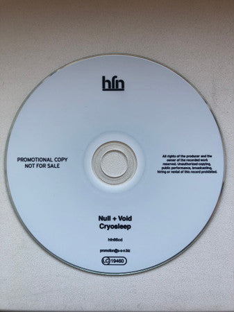 Null + Void : Cryosleep (CDr, Album, Promo)