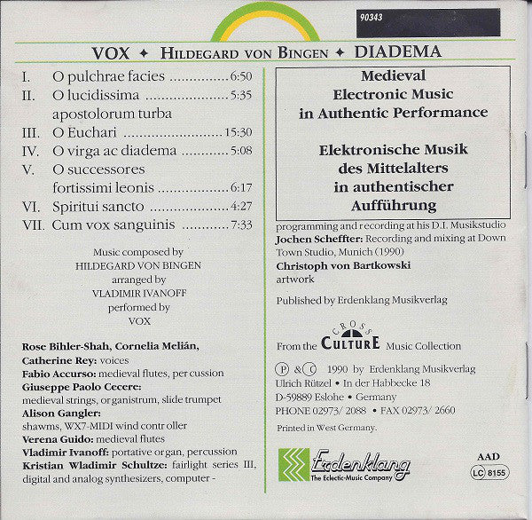 VOX (3) : Diadema - Hildegard Von Bingen (CD, Album)