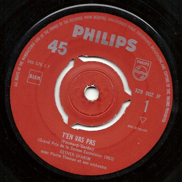 Esther Ofarim : T'en Vas Pas (7", Single)