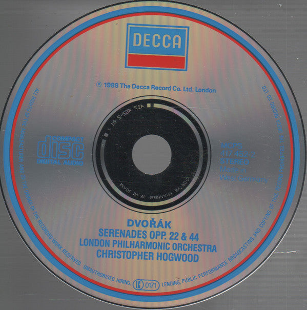 Antonín Dvořák - London Philharmonic Orchestra, Christopher Hogwood : Serenades Op. 22 & 44 (CD, Album)