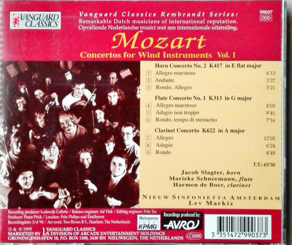 Marieke Schneemann, Jacob Slagter, Harmen de Boer, Nieuw Sinfonietta Amsterdam, Lev Markiz, Wolfgang Amadeus Mozart : Concertos For Wind Instruments Vol. 1 (CD, Album)