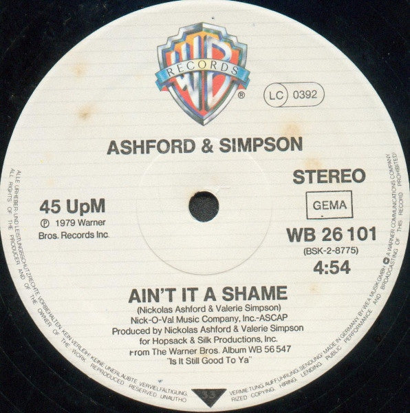 Ashford & Simpson : Flashback / Ain't It A Shame (12", Single, Ltd)