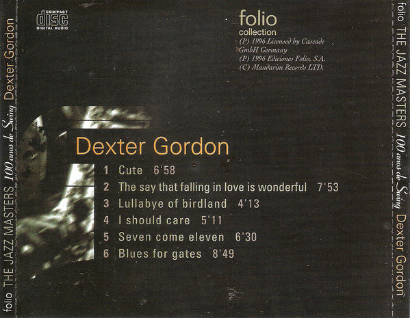 Dexter Gordon : The Jazz Masters - 100 Años De Swing (CD, Album, RE)