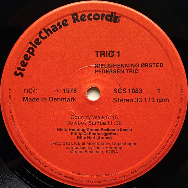 Niels-Henning Ørsted Pedersen Trio : Trio 1 (LP, Album, RP)