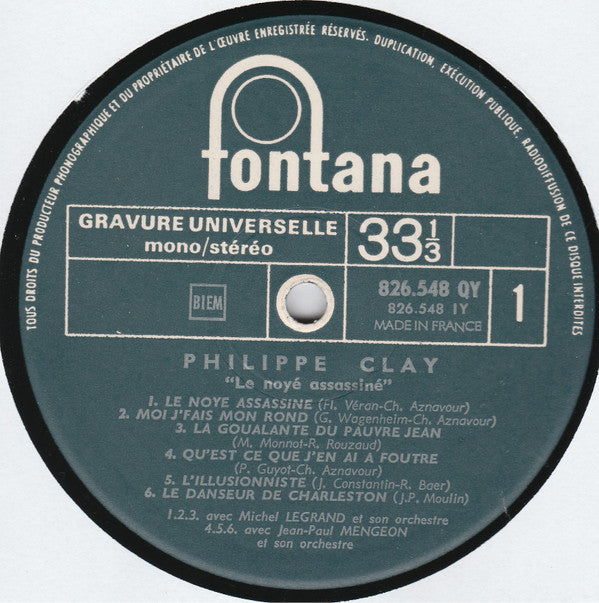 Philippe Clay : Le Noyé Assassiné (LP, Comp)