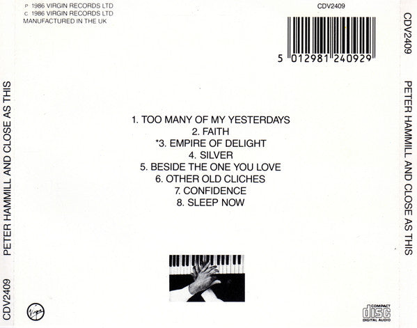 Peter Hammill : And Close As This (CD, Album, RE, SID)