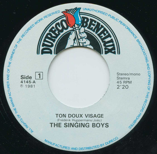 The Singing Boys : Ton Doux Visage (7", Single, RE)
