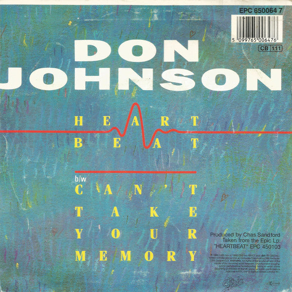 Don Johnson : Heart Beat (7", Single)