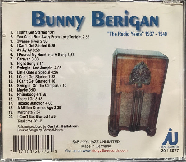 Bunny Berigan : "The Radio Years" 1937-1940 (CD, Album)