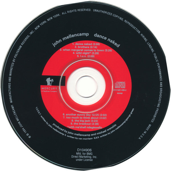 John Cougar Mellencamp : Dance Naked (CD, Album, Club)