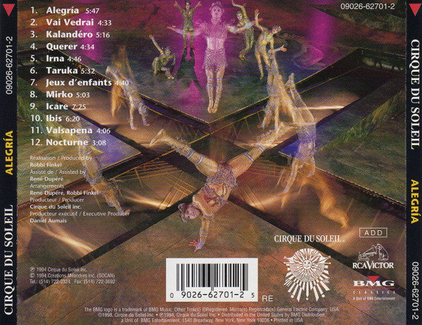 Cirque Du Soleil : Alegría (CD, Album)