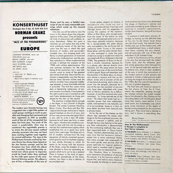 Jazz At The Philharmonic : Norman Granz Presents "Jazz At The Philharmonic" In Europe (LP, Album)