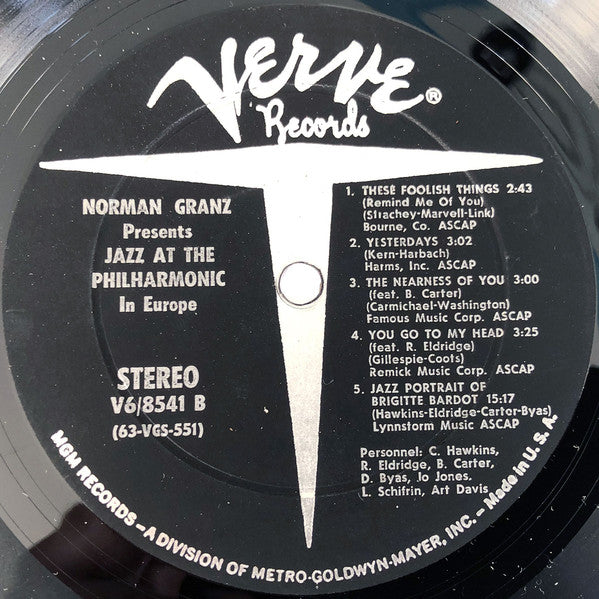 Jazz At The Philharmonic : Norman Granz Presents "Jazz At The Philharmonic" In Europe (LP, Album)