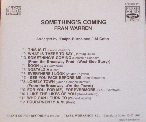 Fran Warren : Something's Coming (CD, Album, RE)