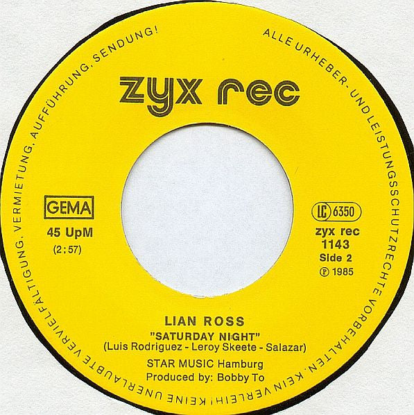 Lian Ross : Fantasy (7", Single)