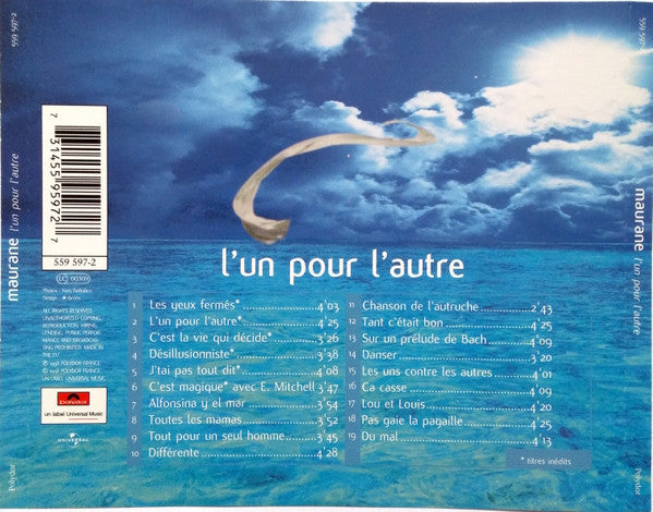 Maurane : L'Un Pour L'Autre (CD, Comp, RE)