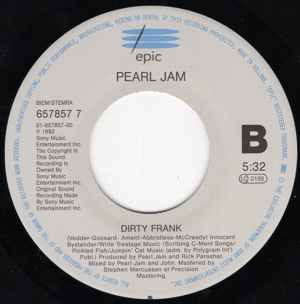 Pearl Jam : Even Flow (7", Single)