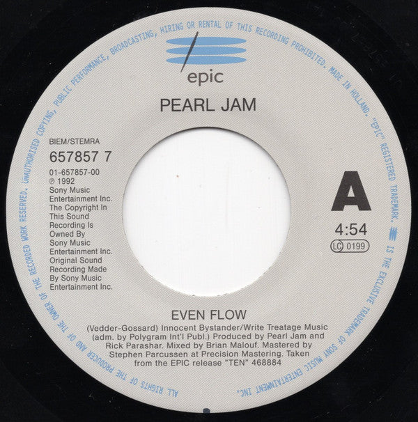 Pearl Jam : Even Flow (7", Single)