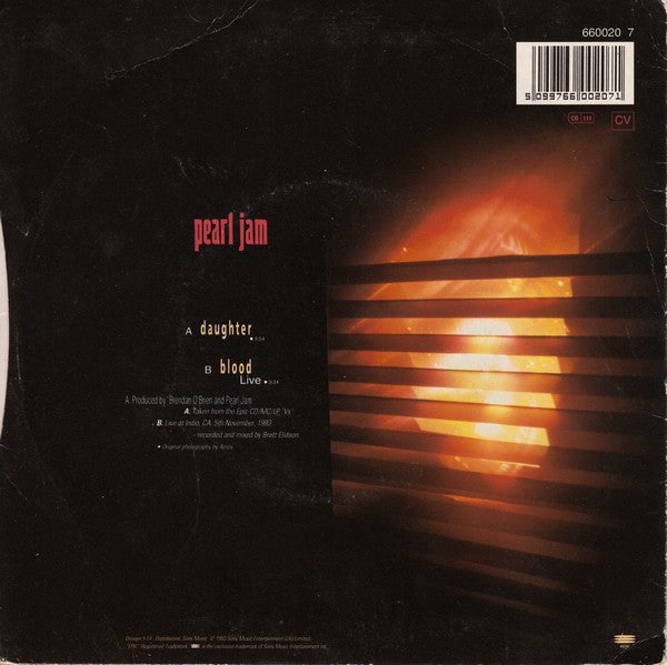 Pearl Jam : Daughter (7", Single, S/Edition, Red)