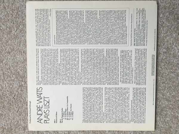 André Watts Plays Franz Liszt : Sonata In B Minor / The Six Paganini Etudes (LP, Album)