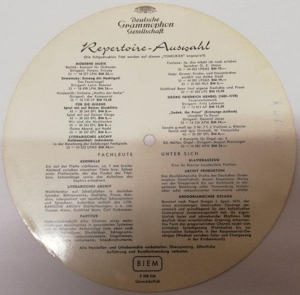 Various : Tonkurier Juli 1959  (Flexi, 7", Mono, Promo)