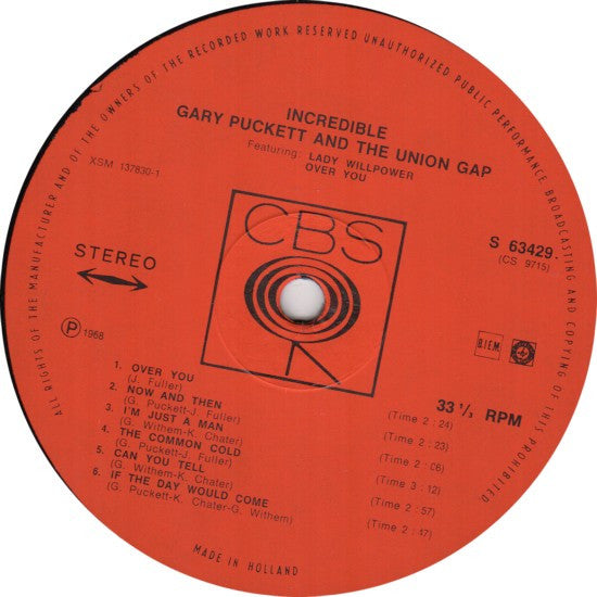 Gary Puckett & The Union Gap : Incredible (LP, Album)