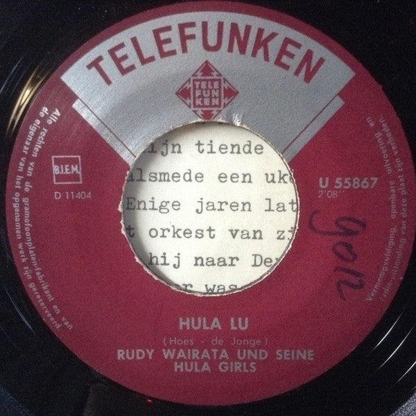 Rudi Wairata En Z'n Hula Girls* : Hula Lu (7", Single)