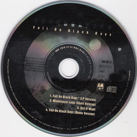 Soundgarden : Fell On Black Days (CD, Single, Par)